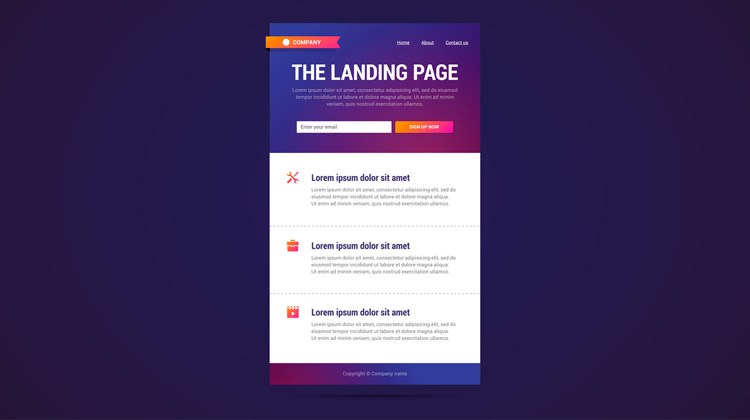 How to Create a Landing Page of the Website?